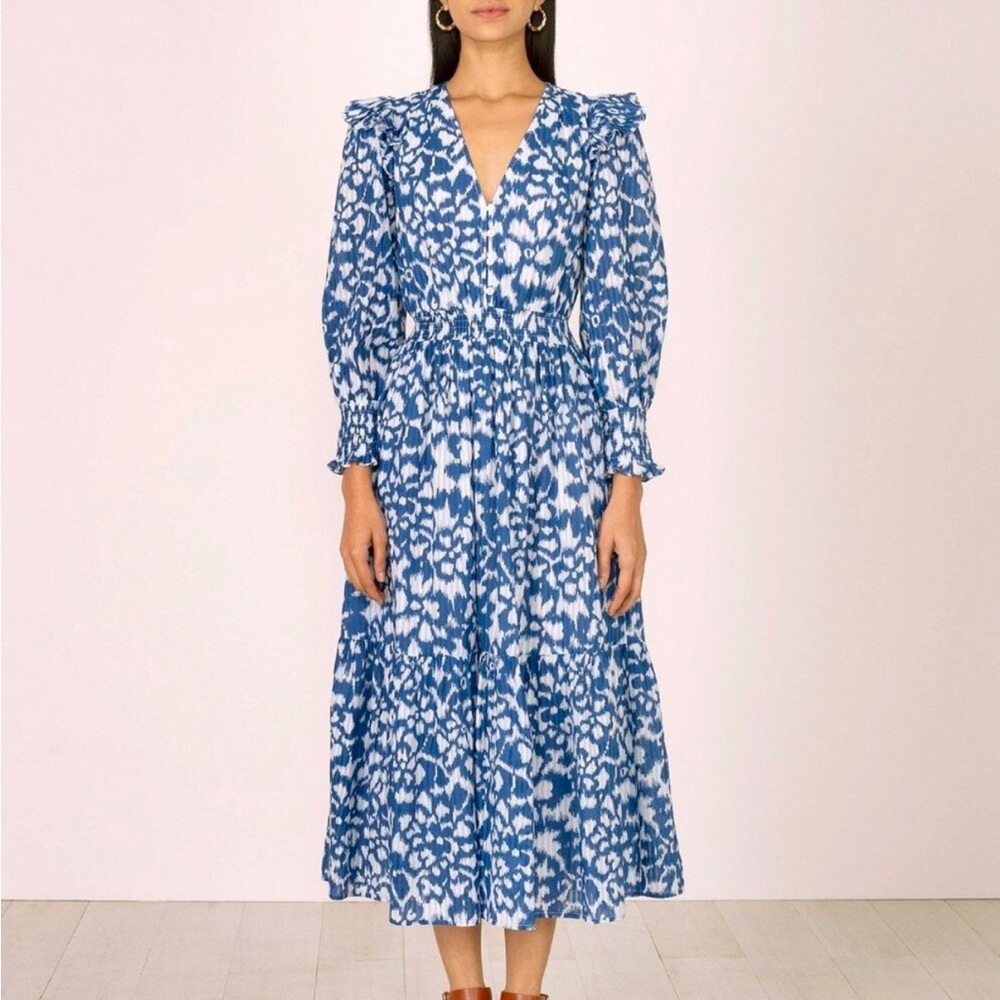 NWT Banjanan | Pearl Dress in Ikat Floral Bluing - Sz. M